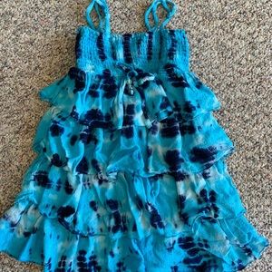 Girls Turquoise Justice tie dyed swim dress